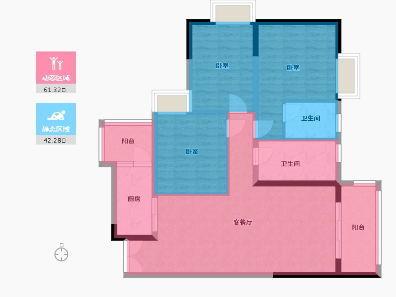 贵州省-安顺市-安顺世家-92.96-户型库-动静分区