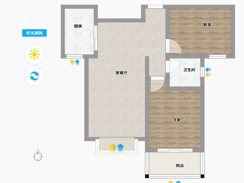 河北省-石家庄市-帝华御锦苑-70.92-户型库-采光通风