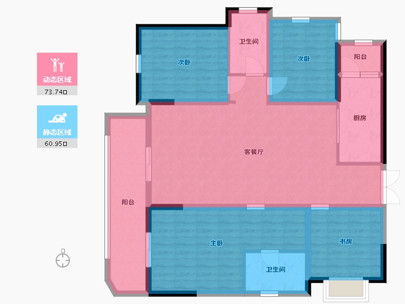 四川省-成都市-融创观玺台-121.14-户型库-动静分区