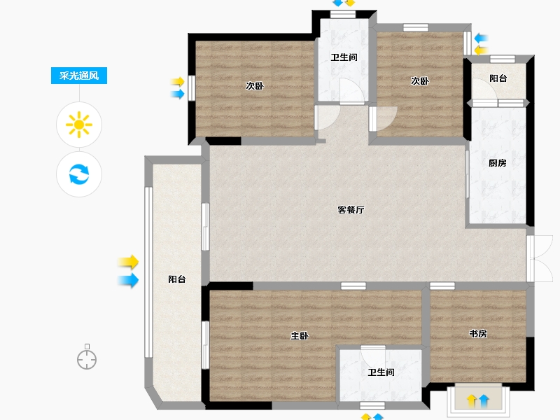 四川省-成都市-融创观玺台-121.14-户型库-采光通风