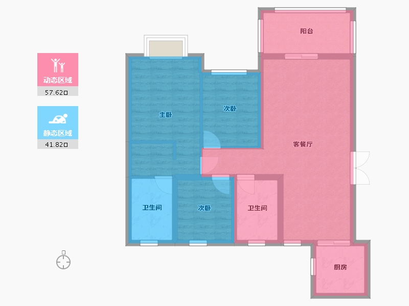 贵州省-贵阳市-清镇盛世江南-88.64-户型库-动静分区