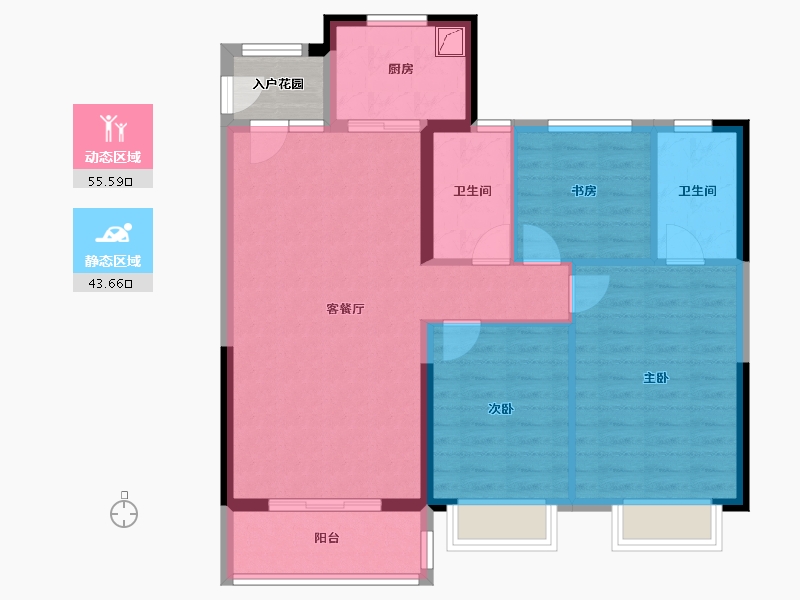 陕西省-西安市-华润未来城市-92.35-户型库-动静分区