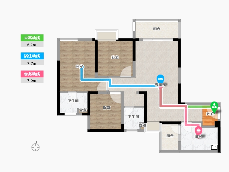 四川省-成都市-泛悦城市广场-75.30-户型库-动静线