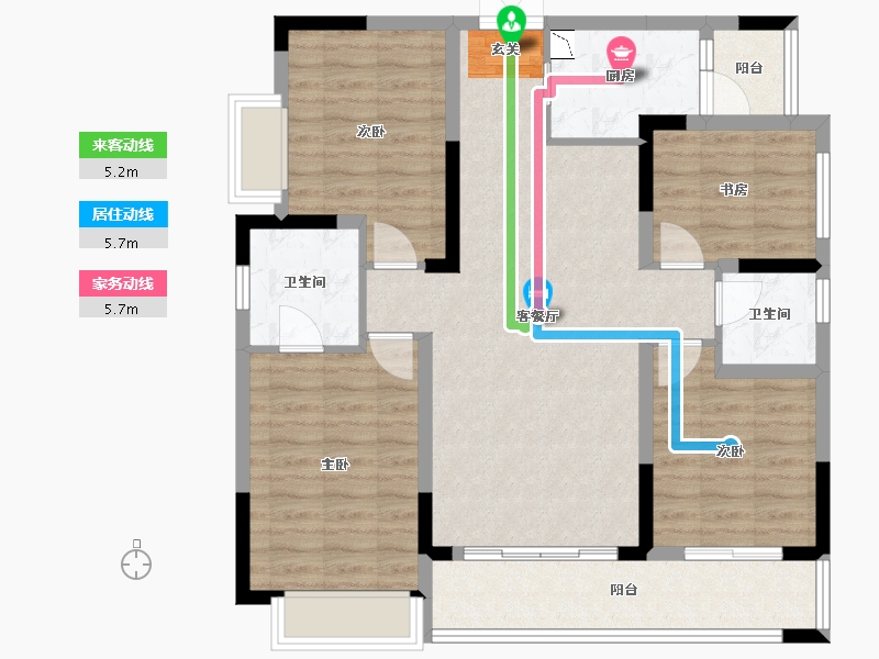 四川省-成都市-彭州万达广场-98.25-户型库-动静线