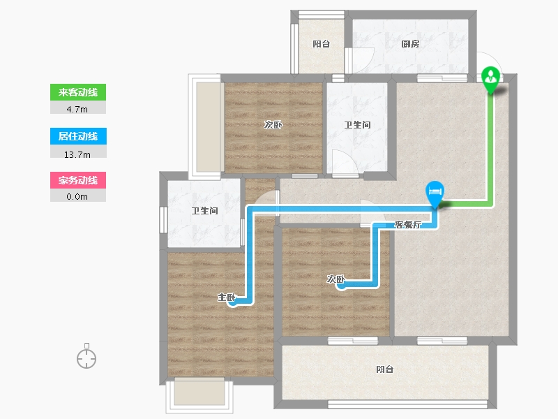 贵州省-贵阳市-保利春天大道-91.88-户型库-动静线