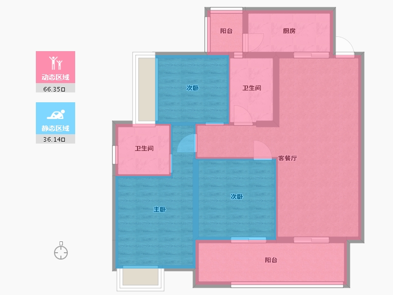 贵州省-贵阳市-保利春天大道-91.88-户型库-动静分区