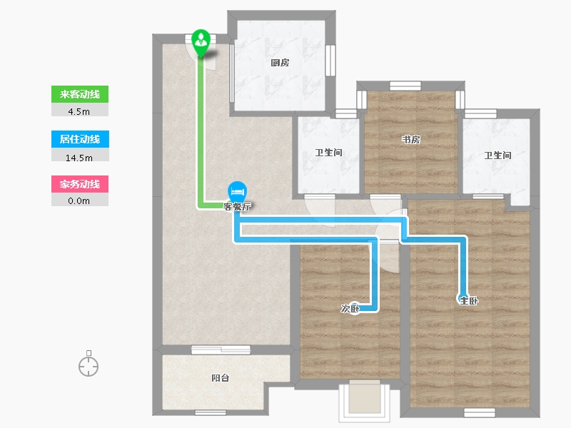 浙江省-杭州市-时代滨江翡翠之星-73.63-户型库-动静线