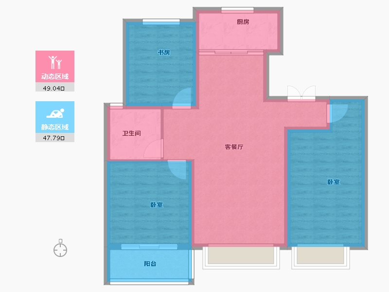 河北省-石家庄市-帝华鸿府-87.03-户型库-动静分区