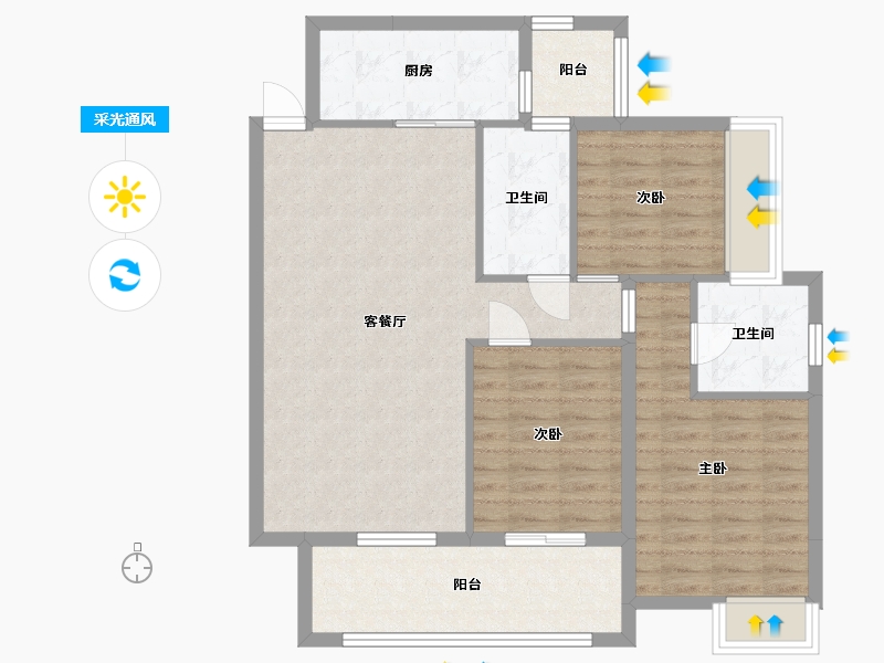 贵州省-贵阳市-保利春天大道-94.11-户型库-采光通风