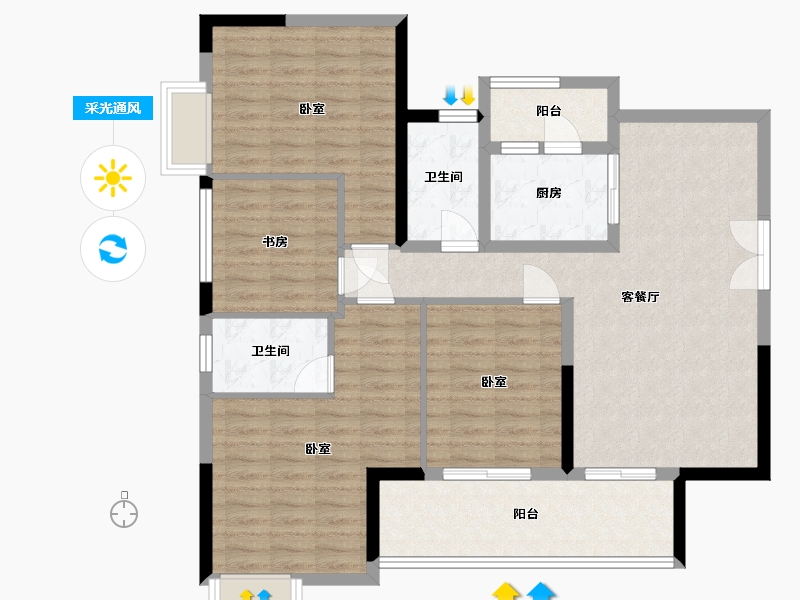 贵州省-安顺市-安顺世家-108.92-户型库-采光通风