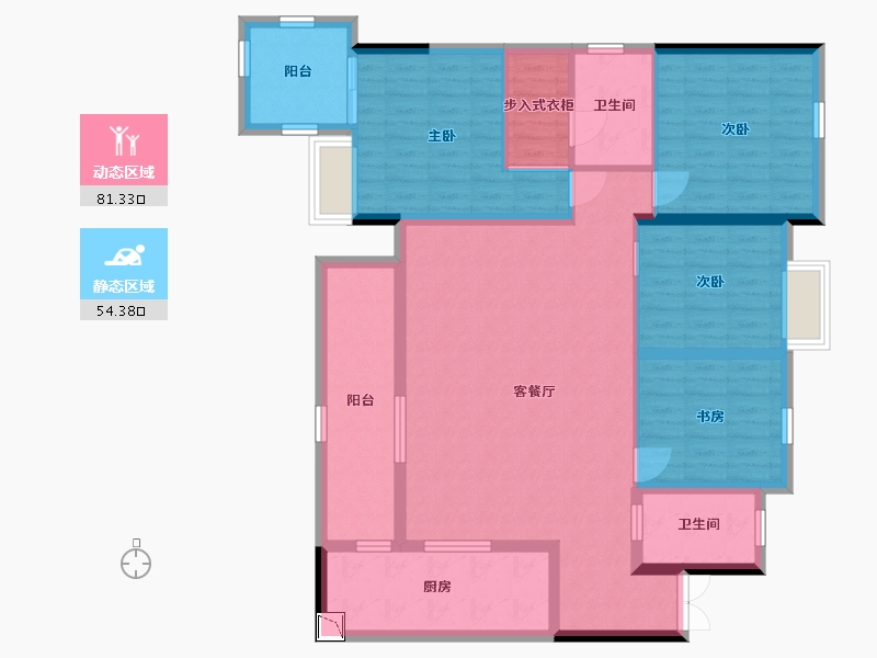 四川省-成都市-融创观玺台-121.57-户型库-动静分区