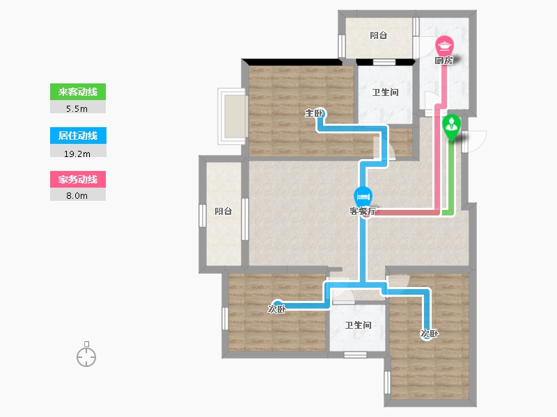 四川省-成都市-融创观玺台-91.48-户型库-动静线