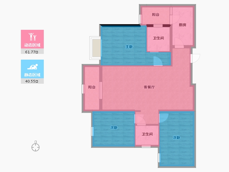 四川省-成都市-融创观玺台-91.48-户型库-动静分区