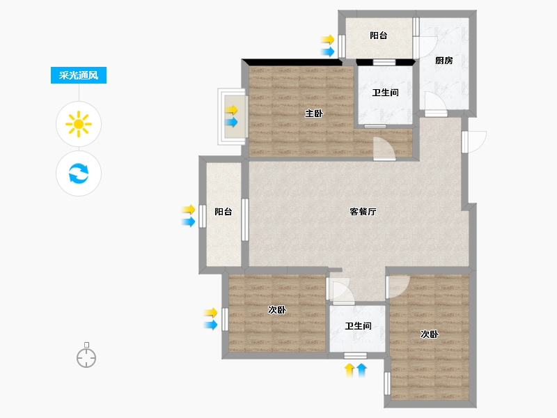 四川省-成都市-融创观玺台-91.48-户型库-采光通风