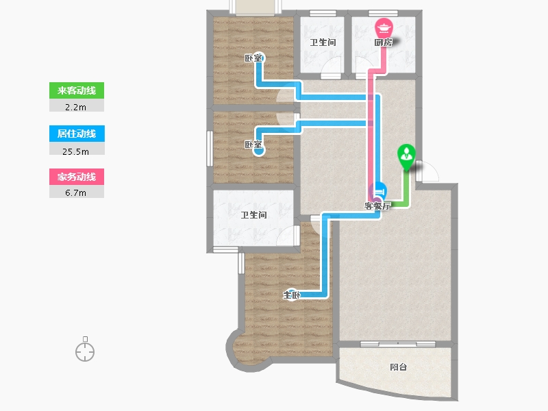 贵州省-遵义市-方圆学府壹号-103.60-户型库-动静线