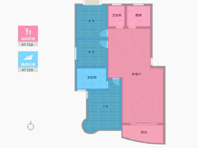 贵州省-遵义市-方圆学府壹号-103.60-户型库-动静分区