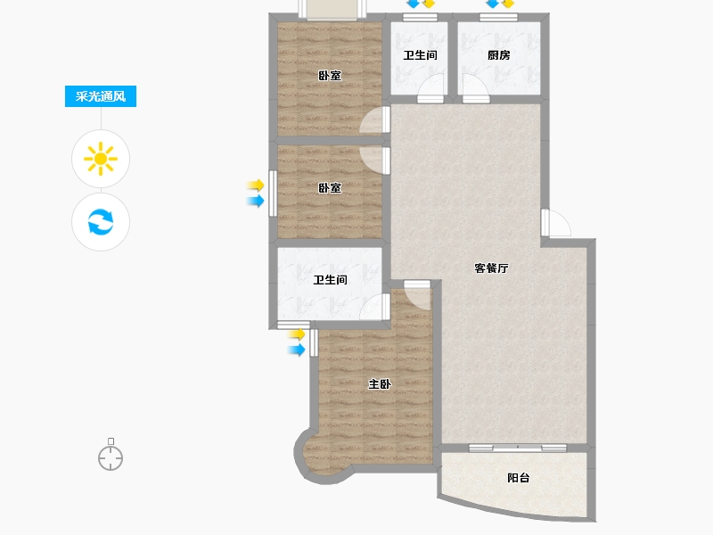 贵州省-遵义市-方圆学府壹号-103.60-户型库-采光通风