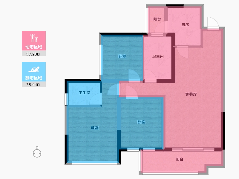 四川省-成都市-金色阳光名邸-81.48-户型库-动静分区