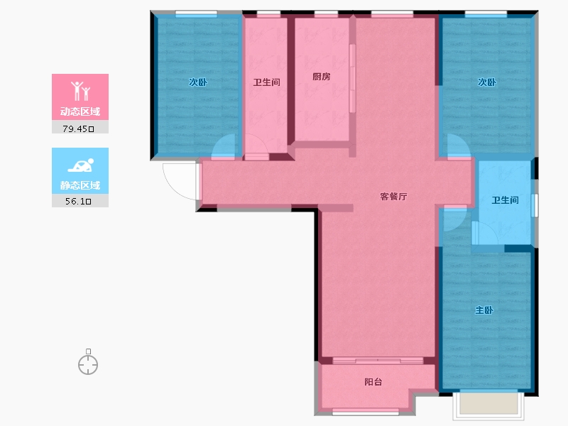 河北省-石家庄市-真实桃园里-121.06-户型库-动静分区