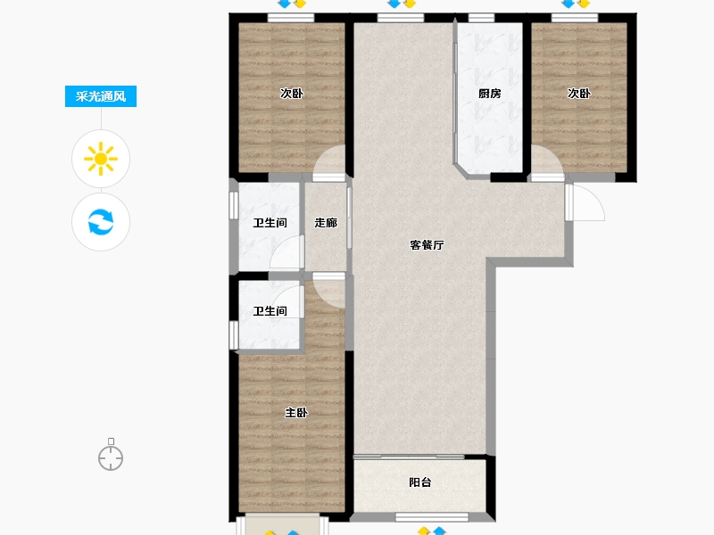 河北省-石家庄市-真实桃园里-112.93-户型库-采光通风