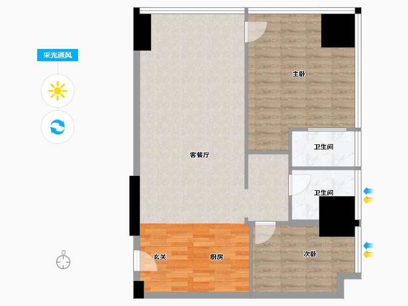 四川省-成都市-D10天府D-ONE-79.25-户型库-采光通风