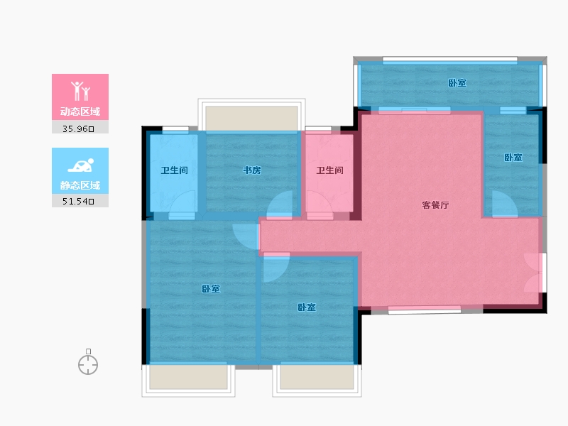 贵州省-安顺市-安顺万达广场-77.62-户型库-动静分区