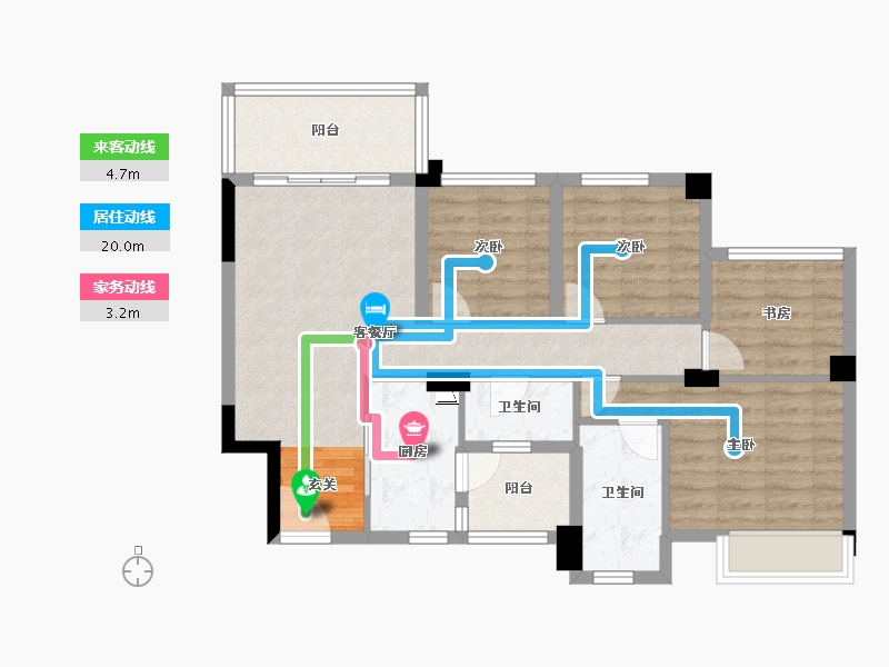 四川省-成都市-正坤悦澜庭-81.28-户型库-动静线