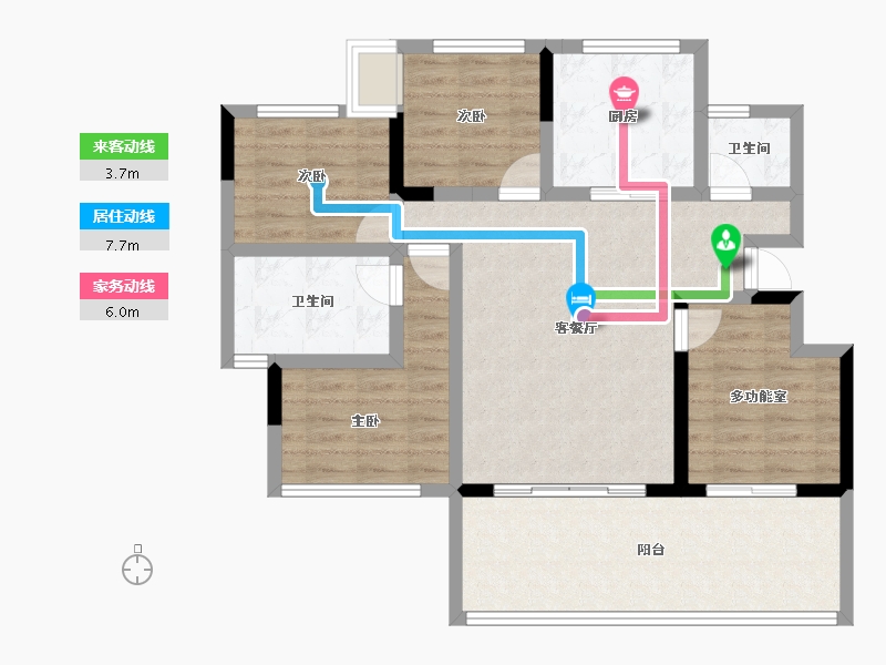 贵州省-遵义市-金科集美翰林府-90.87-户型库-动静线