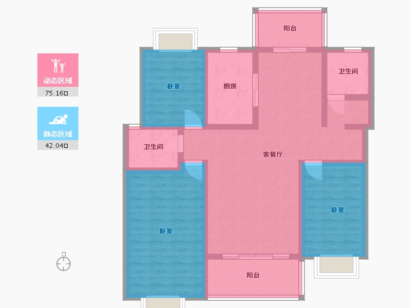 贵州省-安顺市-时鼎绿洲-103.83-户型库-动静分区