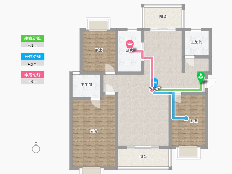 贵州省-安顺市-时鼎绿洲-111.37-户型库-动静线