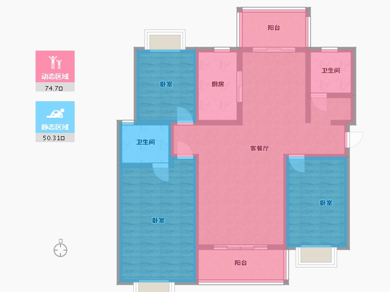 贵州省-安顺市-时鼎绿洲-111.37-户型库-动静分区