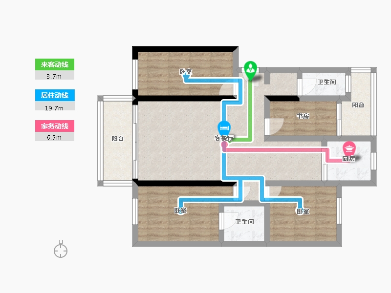 贵州省-安顺市-苗岭屯堡古镇安顺院子-82.55-户型库-动静线