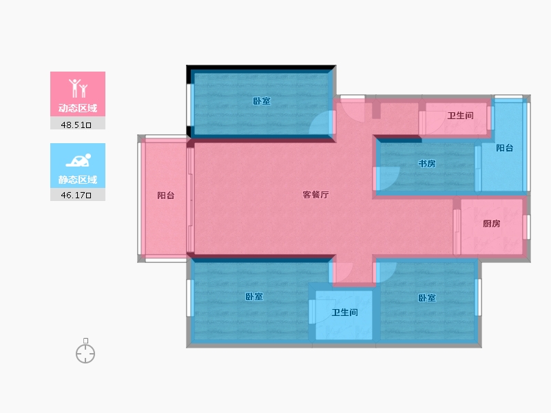 贵州省-安顺市-苗岭屯堡古镇安顺院子-82.55-户型库-动静分区