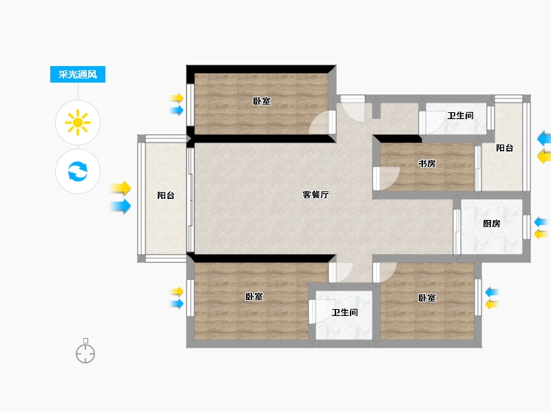 贵州省-安顺市-苗岭屯堡古镇安顺院子-82.55-户型库-采光通风