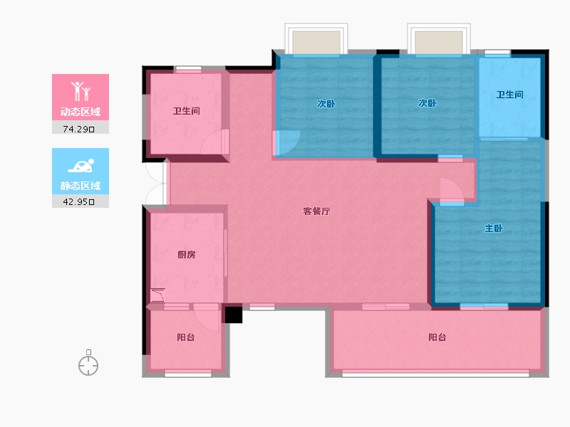 贵州省-贵阳市-首钢贵州之光-104.99-户型库-动静分区