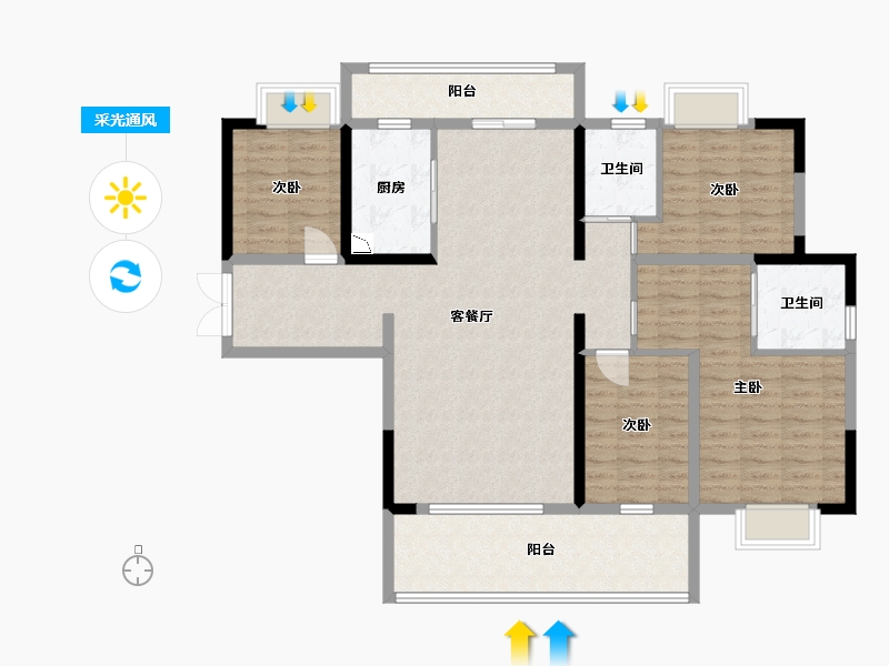 贵州省-贵阳市-首钢贵州之光-123.29-户型库-采光通风