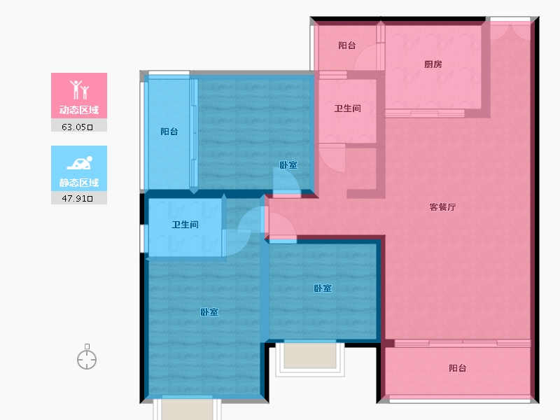 贵州省-安顺市-宝捷地产黔中1号-98.78-户型库-动静分区