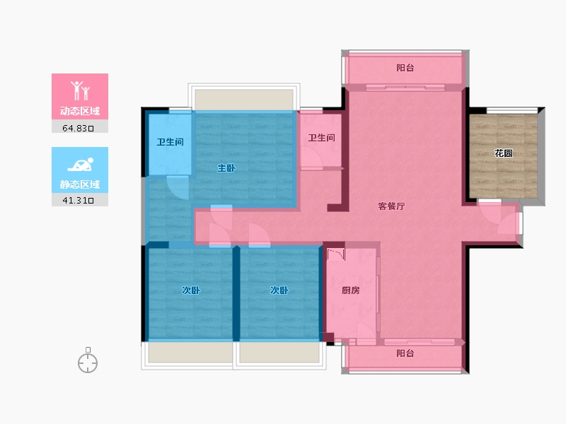 广西壮族自治区-贵港市-通泰·爱丽舍-101.01-户型库-动静分区