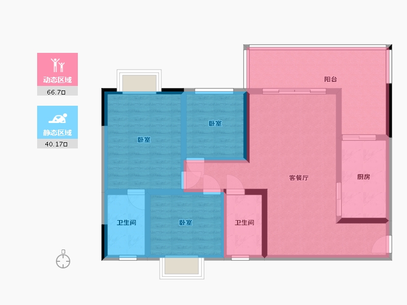 贵州省-安顺市-时鼎绿洲-94.82-户型库-动静分区