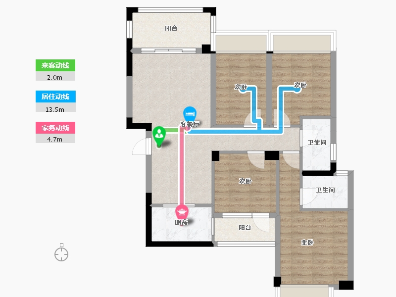 广西壮族自治区-桂林市-碧园南溪新城-86.37-户型库-动静线