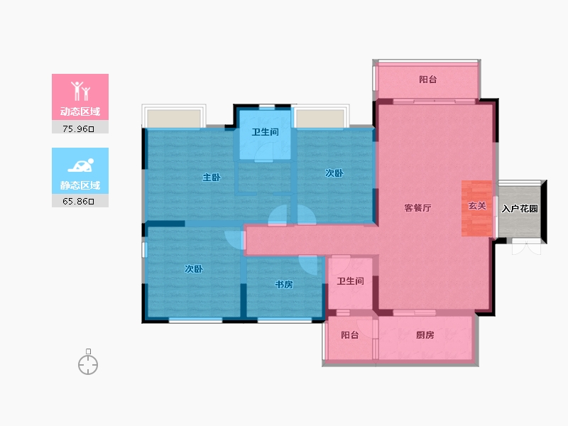 贵州省-铜仁市-虹祥·锦江壹品-131.74-户型库-动静分区