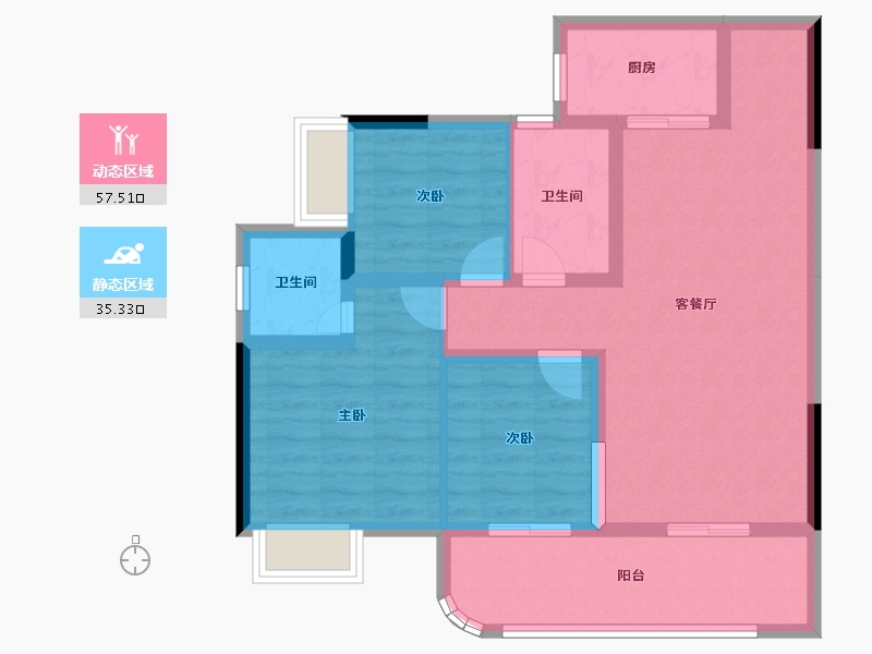 贵州省-遵义市-彩阳澜柏湾-82.23-户型库-动静分区