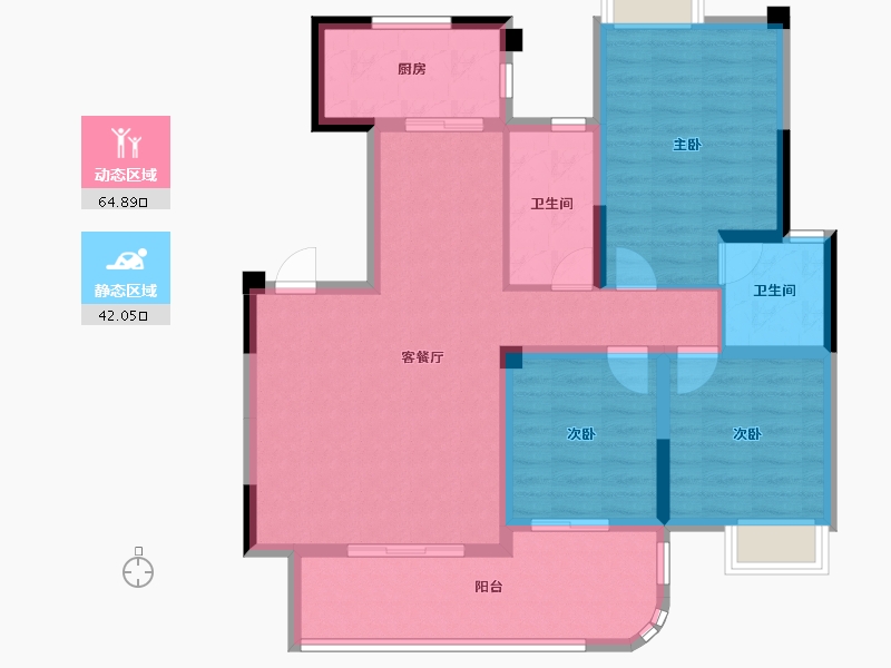 贵州省-遵义市-彩阳澜柏湾-95.54-户型库-动静分区