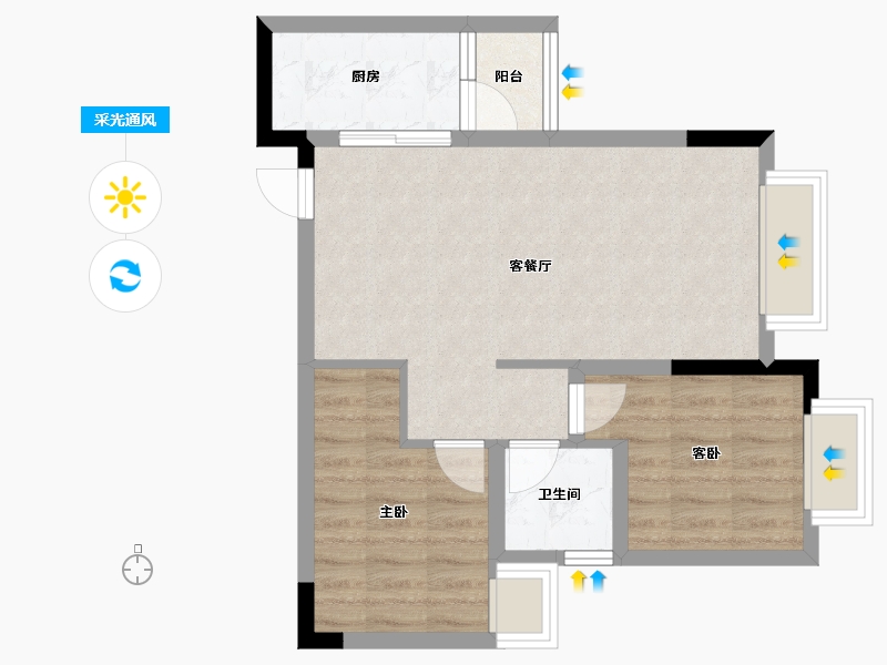 贵州省-遵义市-林达大院-54.91-户型库-采光通风