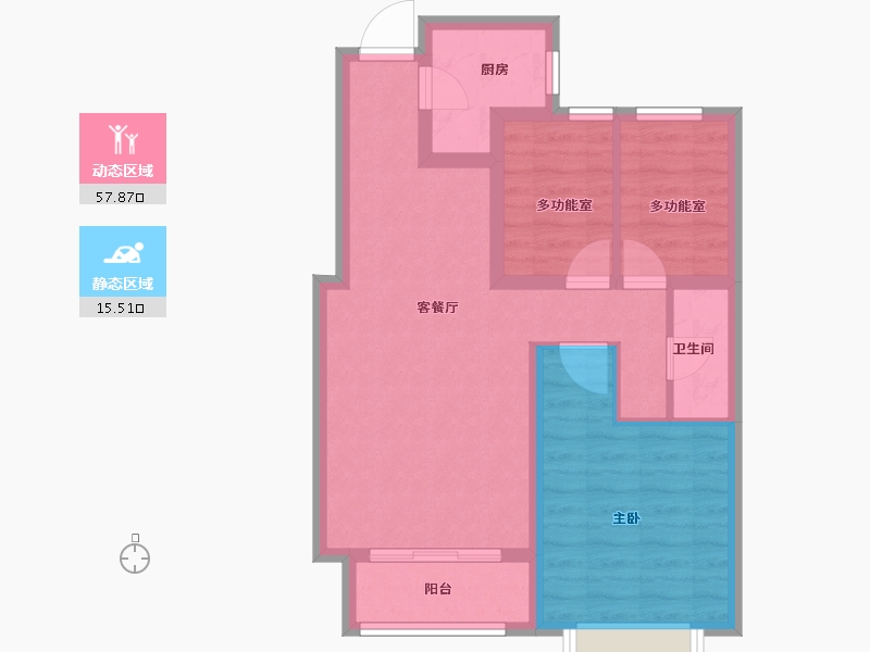 河北省-石家庄市-天山依澜-64.79-户型库-动静分区