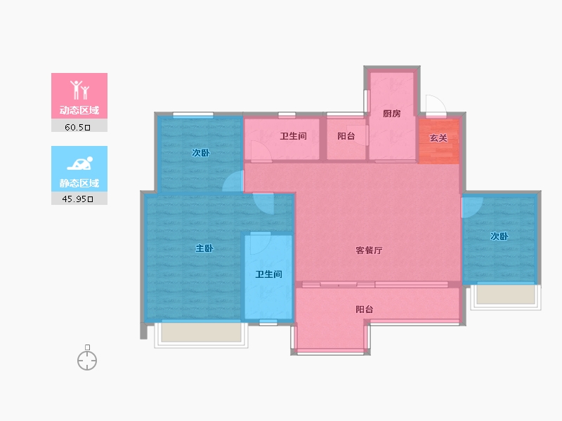 四川省-成都市-蓝光长岛城-96.62-户型库-动静分区