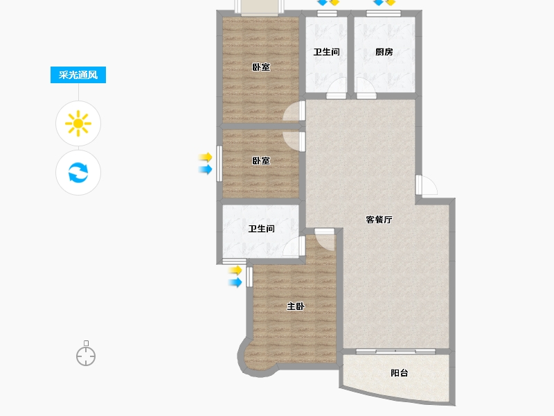 贵州省-遵义市-方圆学府壹号-109.92-户型库-采光通风