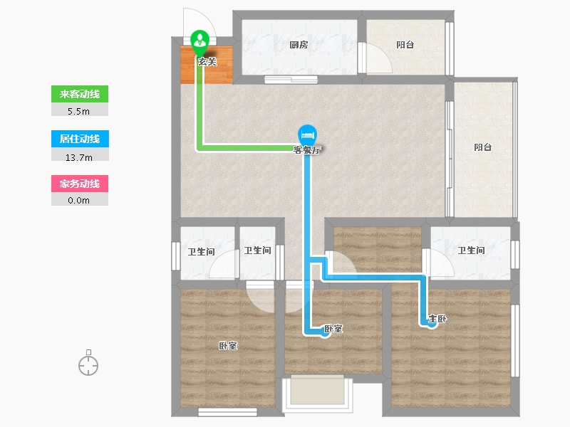 贵州省-毕节市-金凤大厦-86.62-户型库-动静线