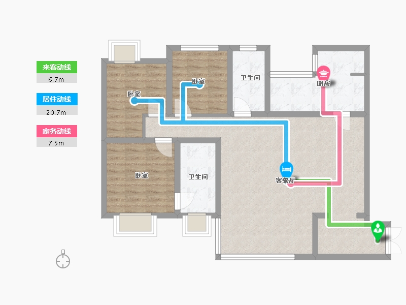 四川省-成都市-鹭湖宫17区全景舱-92.00-户型库-动静线