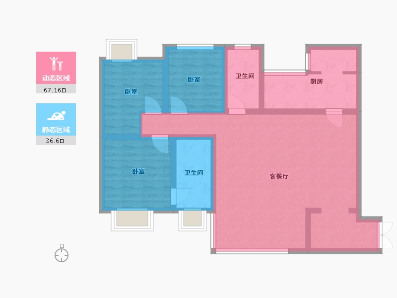 四川省-成都市-鹭湖宫17区全景舱-92.00-户型库-动静分区